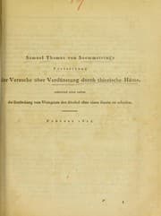 Tapa de Samuel Thomas von Soemmerring's Fortsetzung der Versuche ©ơber Verd©ơnstung durch thierische H©Þute
