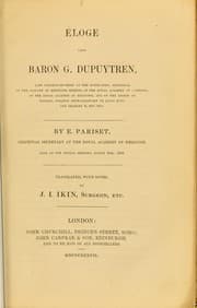 Tapa de Eloge upon Baron G. Dupuytren ...