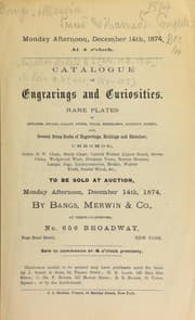 Tapa de Catalogue of engravings and curiosities ...