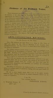 Tapa de Evidence of Sir Frederick Treves