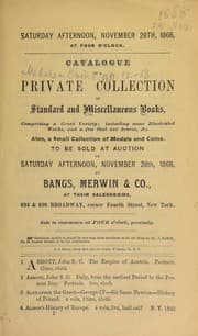 Tapa de Catalogue of a private collection of standard and miscellaneous books ...