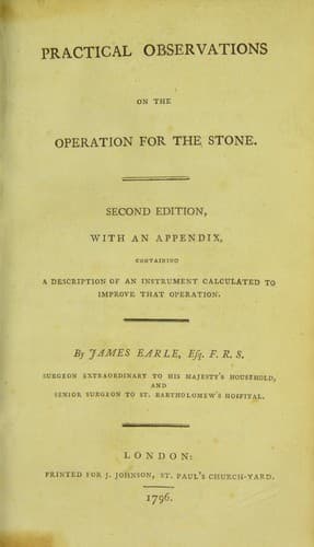 Tapa de Practical observations on the operation for the stone