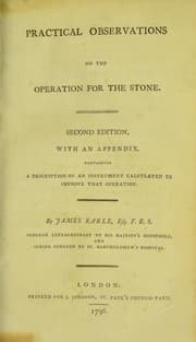 Tapa de Practical observations on the operation for the stone