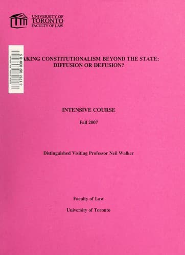 Tapa de Taking constitutionalism beyond the state