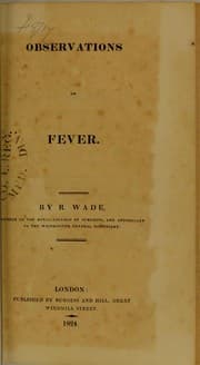 Tapa de Observations on fever