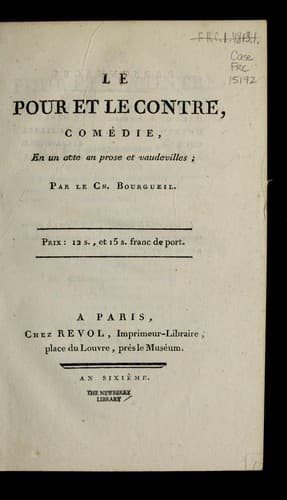 Tapa de Le pour et le contre