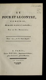 Tapa de Le pour et le contre