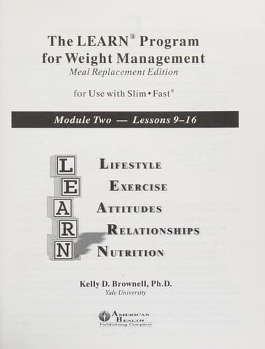 Tapa de The LEARN program for weight management