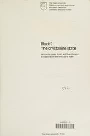 Tapa de Inorganic Chemistry : The Crystalline State; Metals and Coordination Compounds Unit 2