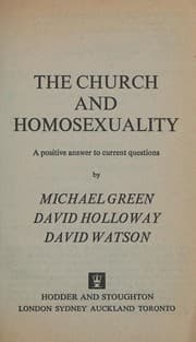 Tapa de CHURCH AND HOMOSEXUALITY