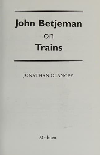Tapa de John Betjeman on trains