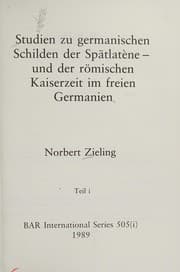 Tapa de Studien zu germanischen Schilden der Spätlatène- und der römischen Kaiserzeit im freien Germanien