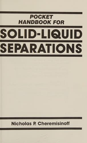 Tapa de Pocket handbook for solid-liquid separations