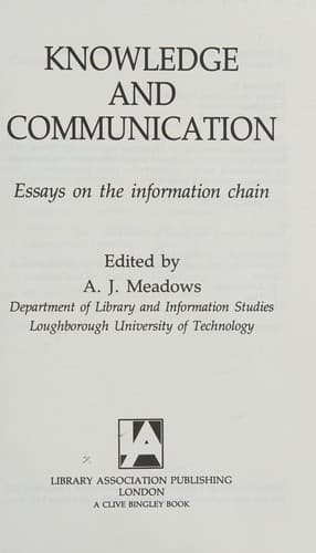 Tapa de Knowledge and Communication