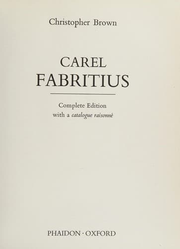 Tapa de Carel Fabritius