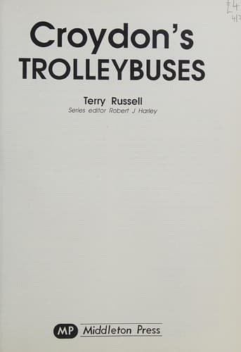 Tapa de Croydon's Trolleybuses (Trolleybus Classics)