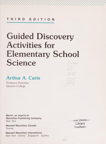 Tapa de Guided discovery activities for elementary school science