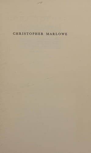 Tapa de Christopher Marlowe.