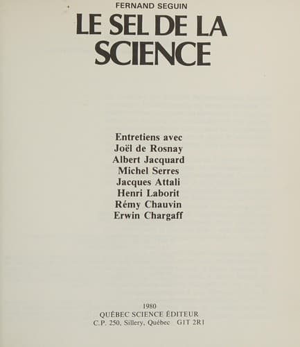 Tapa de Le Sel de la science