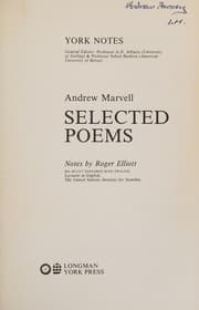 Tapa de Notes on Selected Poems by Andrew Marvell