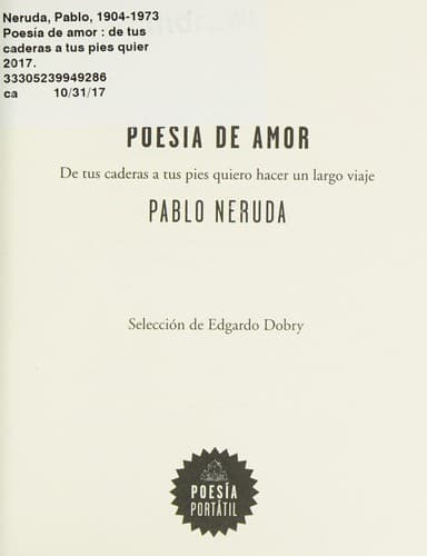 Tapa de Poesía de amor