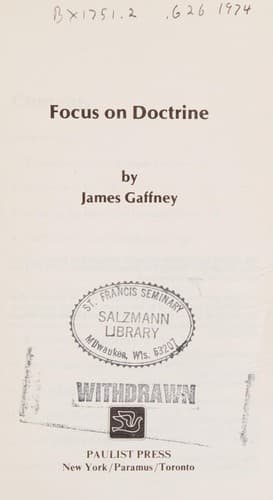 Tapa de Focus on doctrine