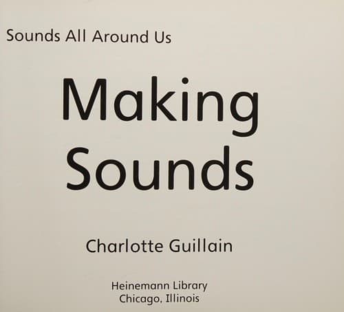Tapa de Making sounds