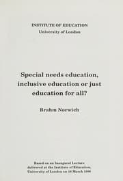 Tapa de Special Needs Education, Inclusive Education or Just Education for All? (Professorial Lectures)