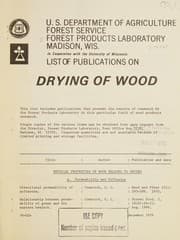 Tapa de List of publications on drying of wood