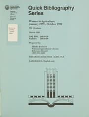 Tapa de Women in agriculture, January 1979-October 1988