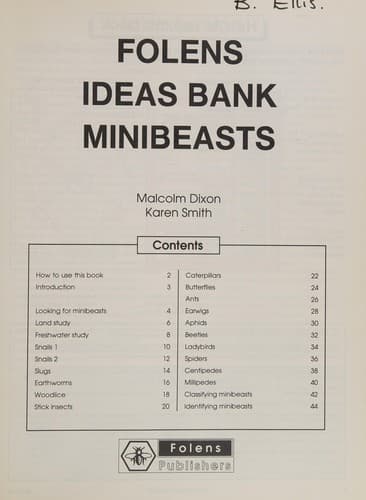 Tapa de Minibeasts (Ideas Bank S.)