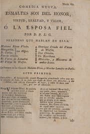 Tapa de Esmaltes son del honor, virtud, lealtad, y valor, o, La esposa fiel