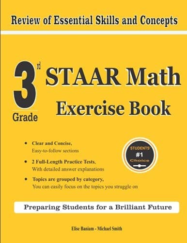 Tapa de 3rd Grade STAAR Math Exercise Book