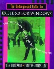 Tapa de The underground guide to Excel 5.0 for windows