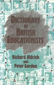 Tapa de Dictionary of British Educationists