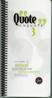 Tapa de Quote Unquote 3 (Volume 3: Lyrical Quotes for Noteworthy Moments)