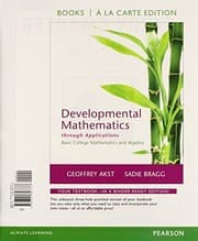 Tapa de Developmental Mathematics Through Applications