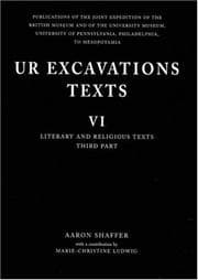 Tapa de UR EXCAVATIONS TEXTS; VI: LITERARY AND RELIGIOUS TEXTS, THIRD PART