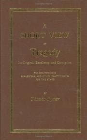 Tapa de Shakespeare Short View of Tragedy