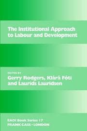Tapa de The institutional approach to labour and development