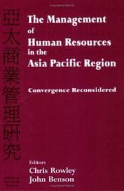 Tapa de The Management of Human Resources in the Asia Pacific region