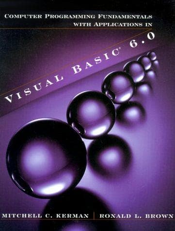 Tapa de Computer programming fundamentals with applications in visual basic 6.0