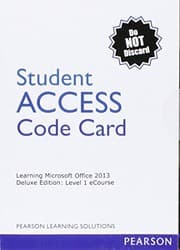 Tapa de Learning Microsoft Office 2013 Deluxe Edition Level I 1 Year Standalone Student Access Card