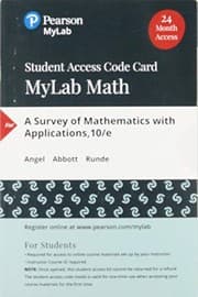 Tapa de MyLab Math with Pearson EText -- Standalone Access Card -- for a Survey of Mathematics with Applications