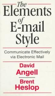 Tapa de The elements of e-mail style