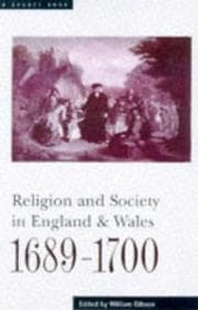 Tapa de Religion and Society in England and Wales, 1689-1800