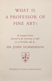 Tapa de What is a Professor of Fine Art?