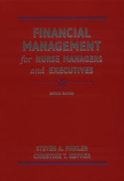 Tapa de Financial management for nurse managers and executives