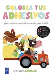 Tapa de Colorea tus adhesivos. Animales de granja