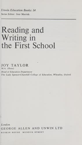 Tapa de Reading and writing in the first school